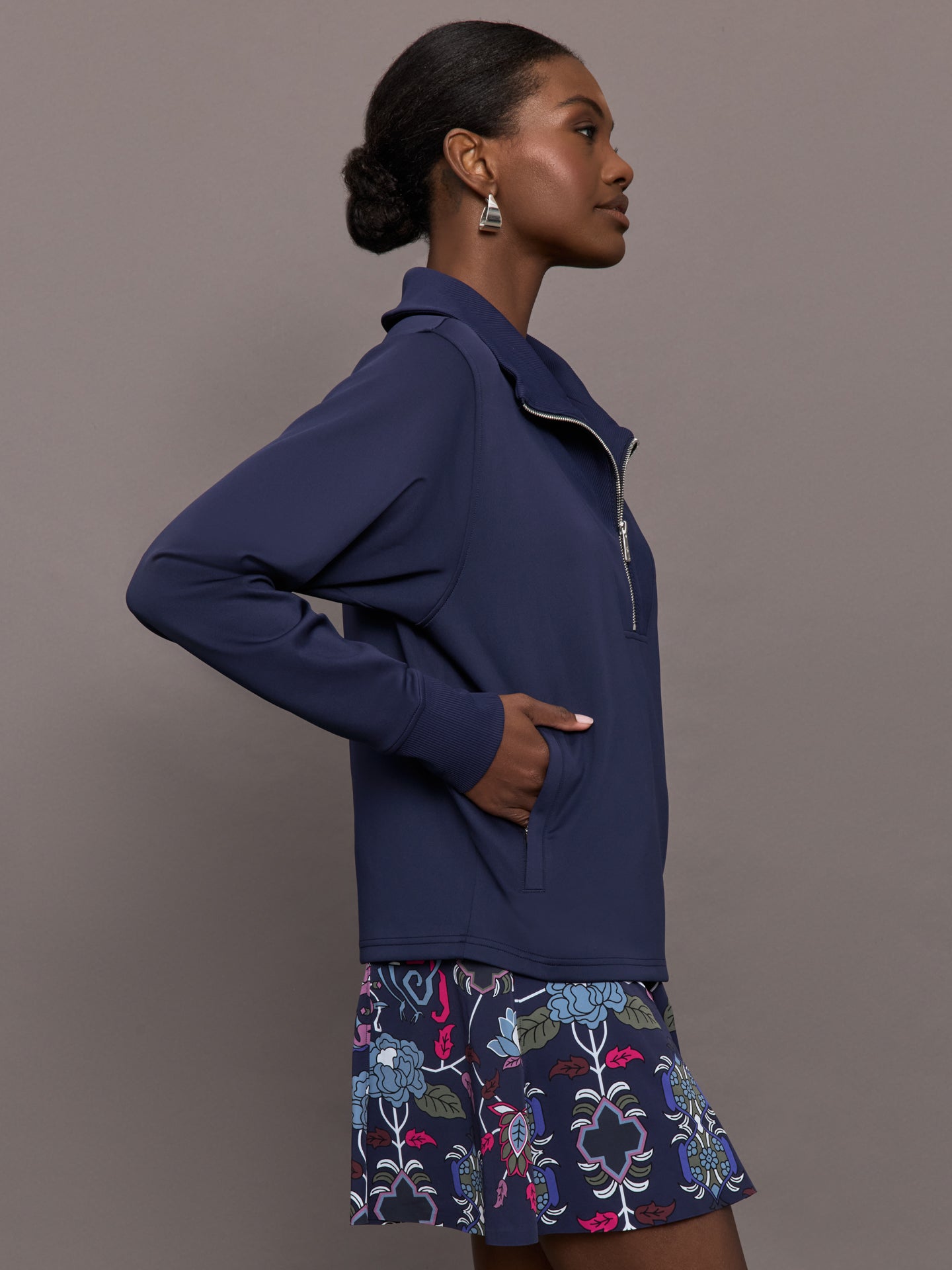 Carbon38 | Wren 1/4 Zip - Maltese Blue