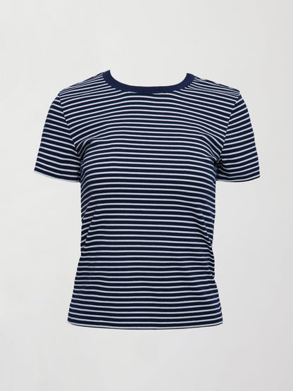 Carbon38 | Stripe Ringer Tee - Cloud / Navy Stripe