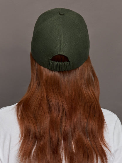 Carbon38 | Lo Linen Baseball Cap - Olive