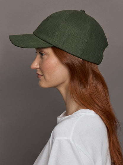 Carbon38 | Lo Linen Baseball Cap - Olive