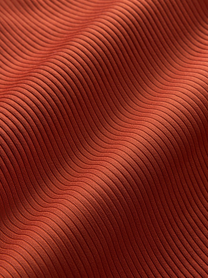 Carbon38 | High Neck Tank Dress in Ribbed Melt - Terracotta