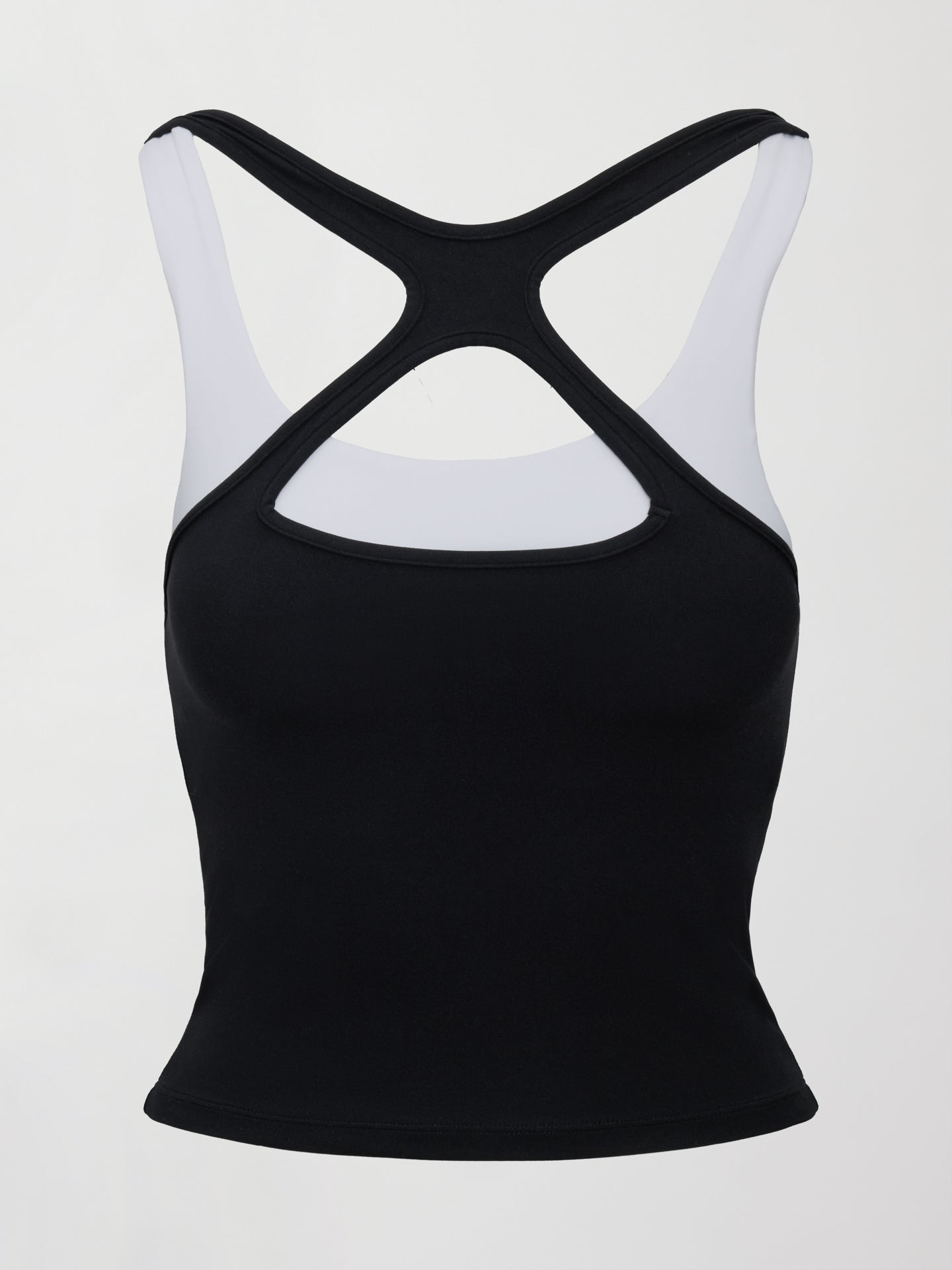 Carbon38 | High Neck Cut Out Colorblock Tank in Melt - Black/White