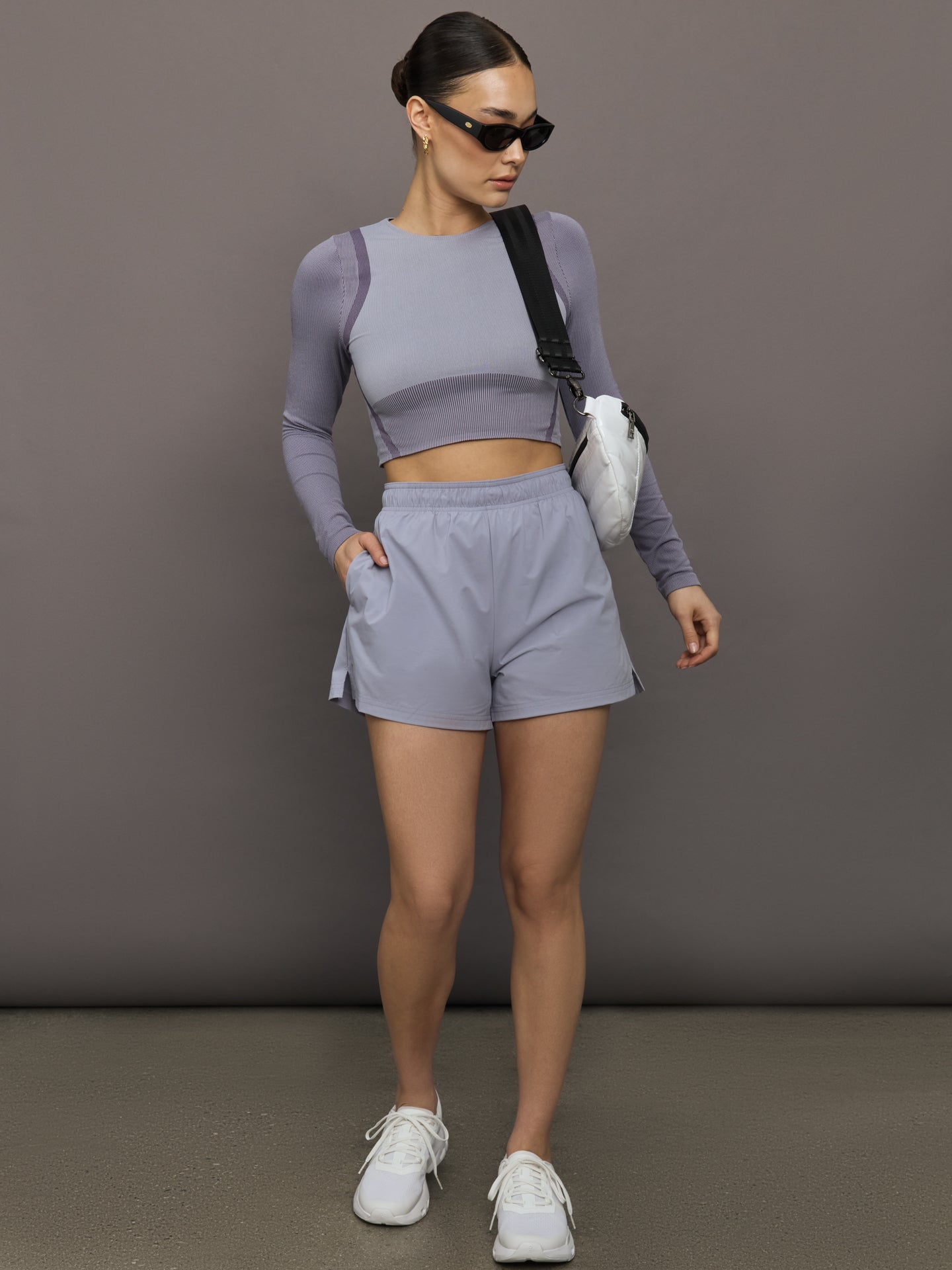 Carbon38 | Studio Knit Long-T Crop - Lilac | Cosmos