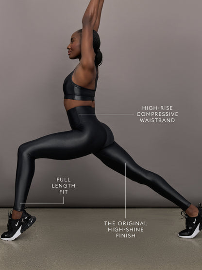 Carbon38 | High Rise Full-Length Legging in Takara Shine - Black
