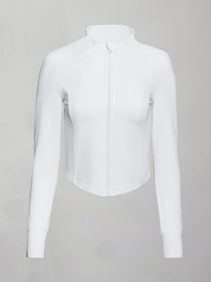 Carbon38 | Mock Neck Corset Zip Top in Melt - White