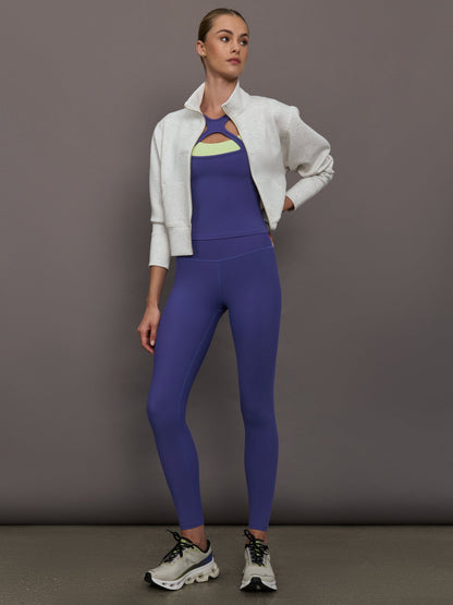 Carbon38 | High Neck Cut Out Colorblock Tank in Melt - Future Dusk / Matcha
