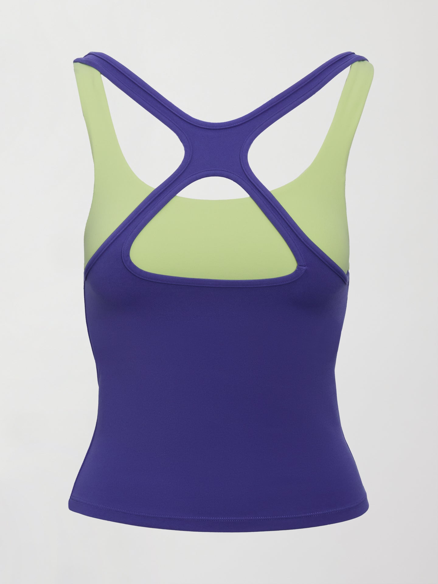 Carbon38 | High Neck Cut Out Colorblock Tank in Melt - Future Dusk / Matcha