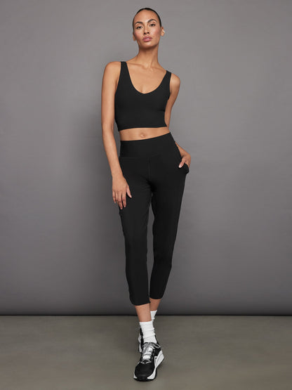 Carbon38 | V-Neck Longline Bra in Melt - Black