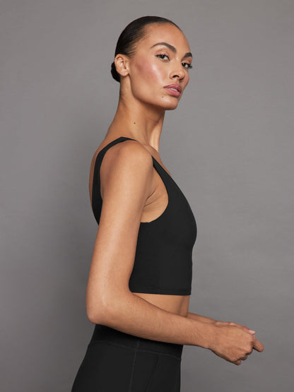 Carbon38 | V-Neck Longline Bra in Melt - Black