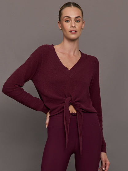 Carbon38 | Knot Front Sweater - Fig