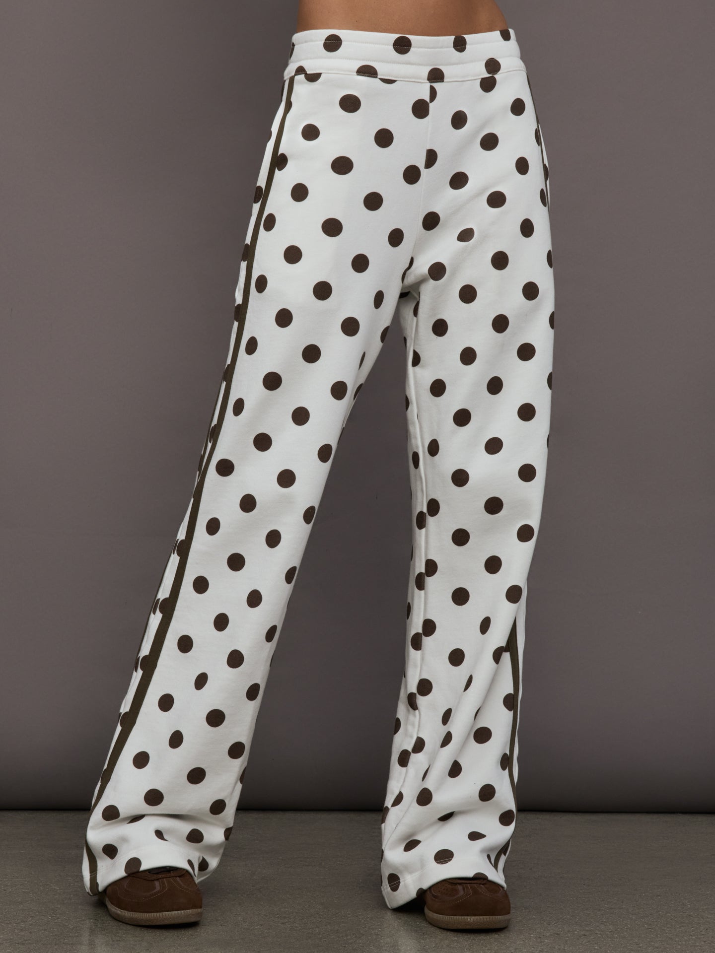 Carbon38 | Polka Dot Track Pant - White/Carafe Polka Dot
