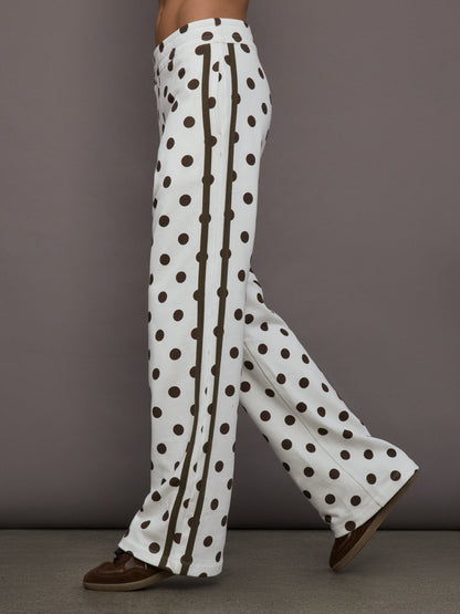 Carbon38 | Polka Dot Track Pant - White/Carafe Polka Dot