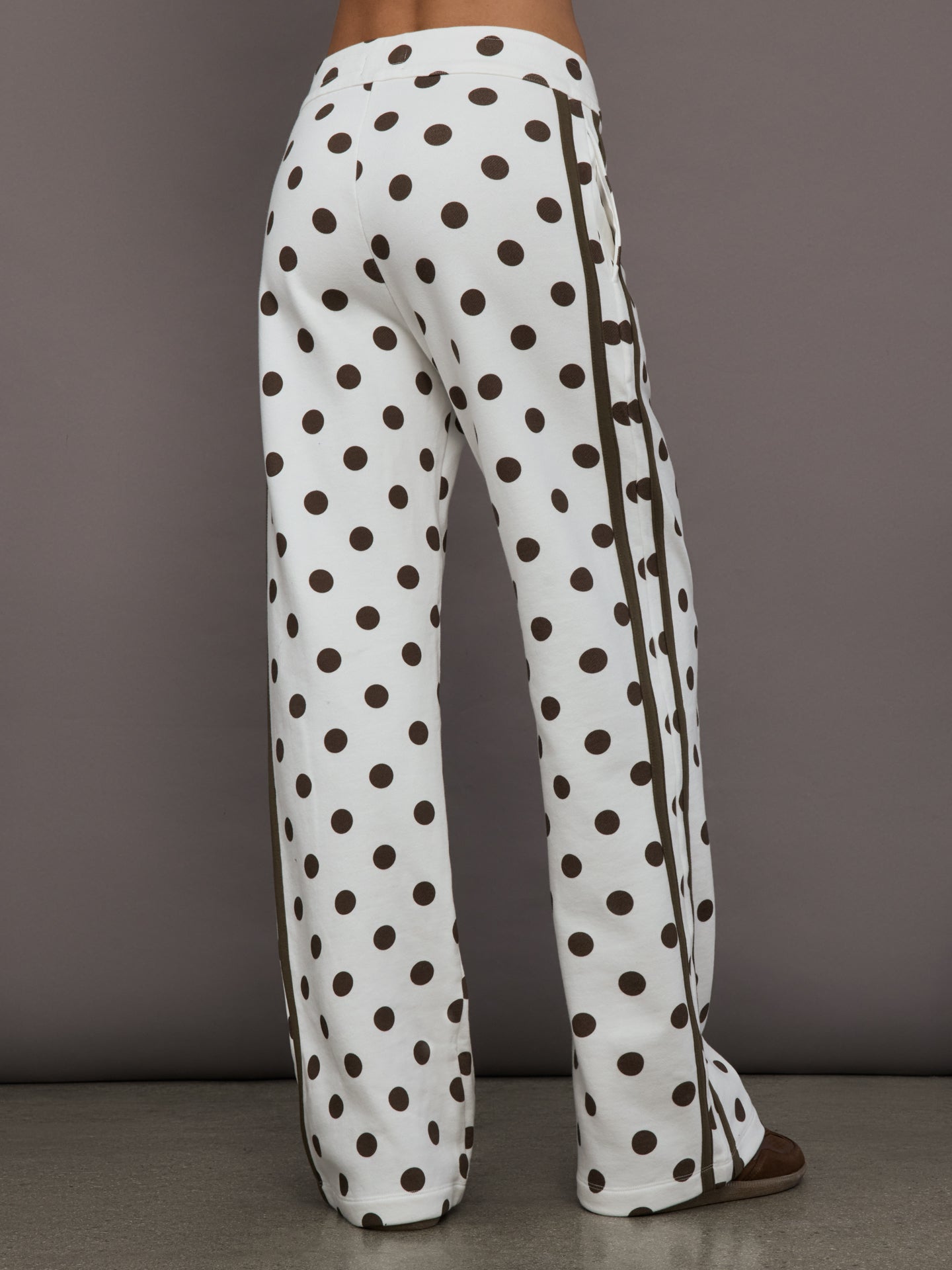 Carbon38 | Polka Dot Track Pant - White/Carafe Polka Dot