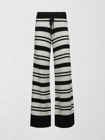 Carbon38 | Striped Sweater Pant - Black/Cream
