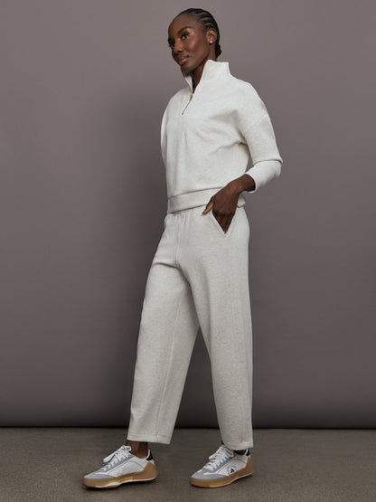 Carbon38 | Barrel Leg Pant in Interlock - Moonbeam
