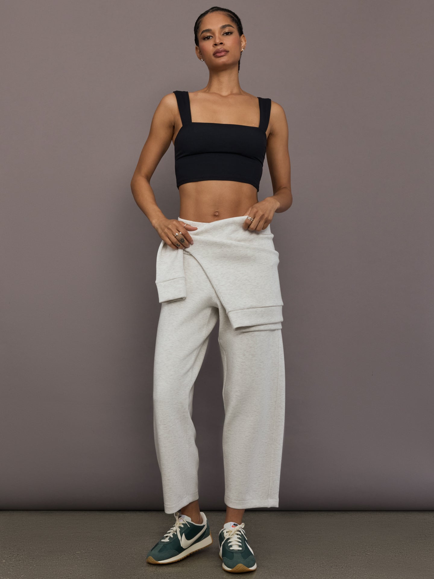 Carbon38 | Barrel Leg Pant in Interlock - Moonbeam