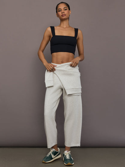 Carbon38 | Barrel Leg Pant in Interlock - Moonbeam
