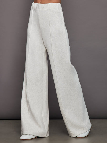 Carbon38 | Pintuck Knit Pant in Interlock - Moonbeam Heather