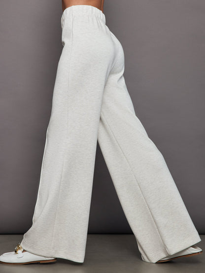 Carbon38 | Pintuck Knit Pant in Interlock - Moonbeam Heather