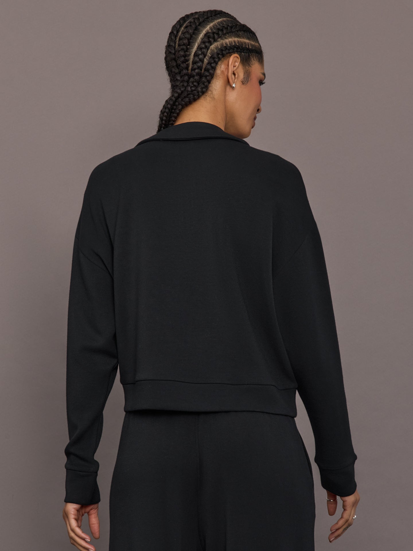 Carbon38 | Half Zip Pullover in Interlock - Black