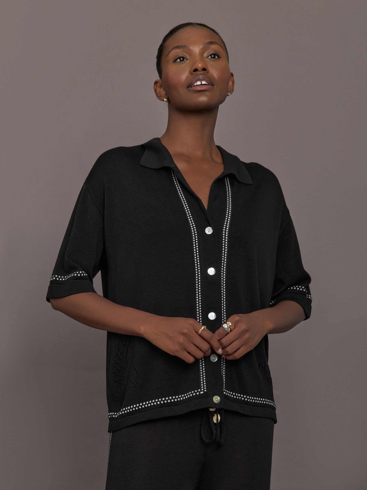Carbon38 | The Coco Knit Shirt - Ink