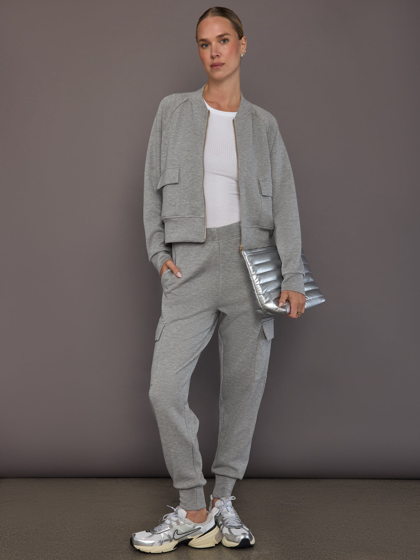 Carbon38 | Cargo Jogger in Modal Luxe - Heather Grey