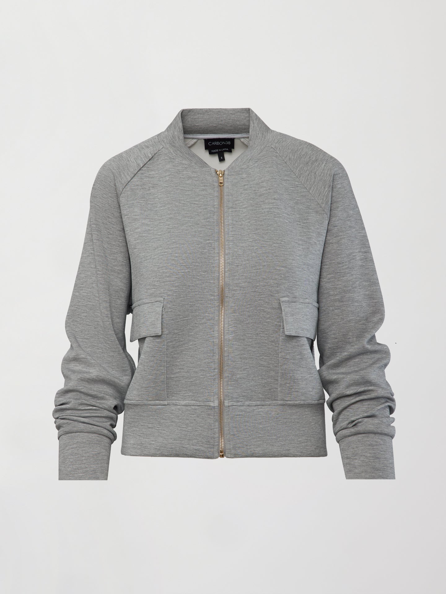 Carbon38 | Knit Bomber Jacket in Modal Luxe - Heather Grey