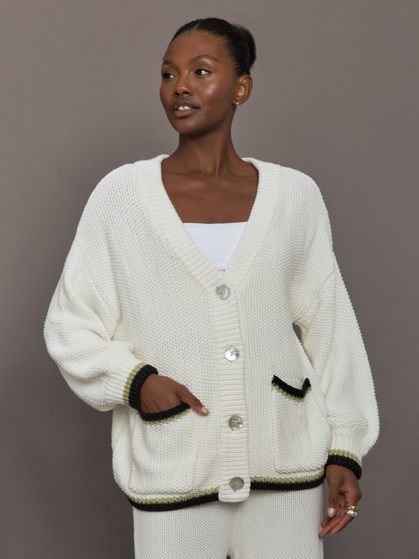 Carbon38 | The Charli Knit Cardigan - Sea Salt