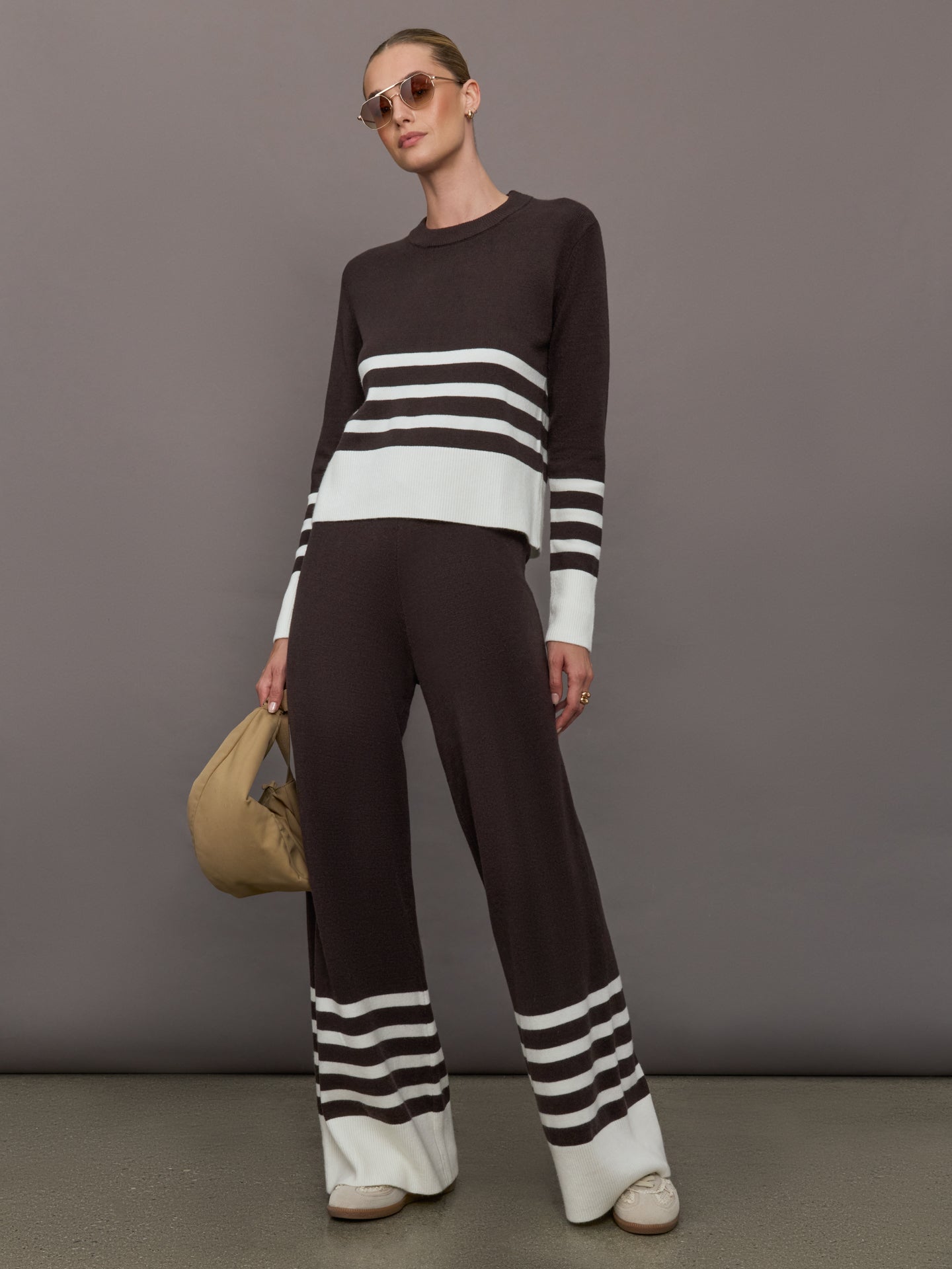 Carbon38 | Striped Sweater - Chocolate Torte / Off White