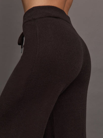 Carbon38 | Striped Sweater Pant - Chocolate Torte / Off White