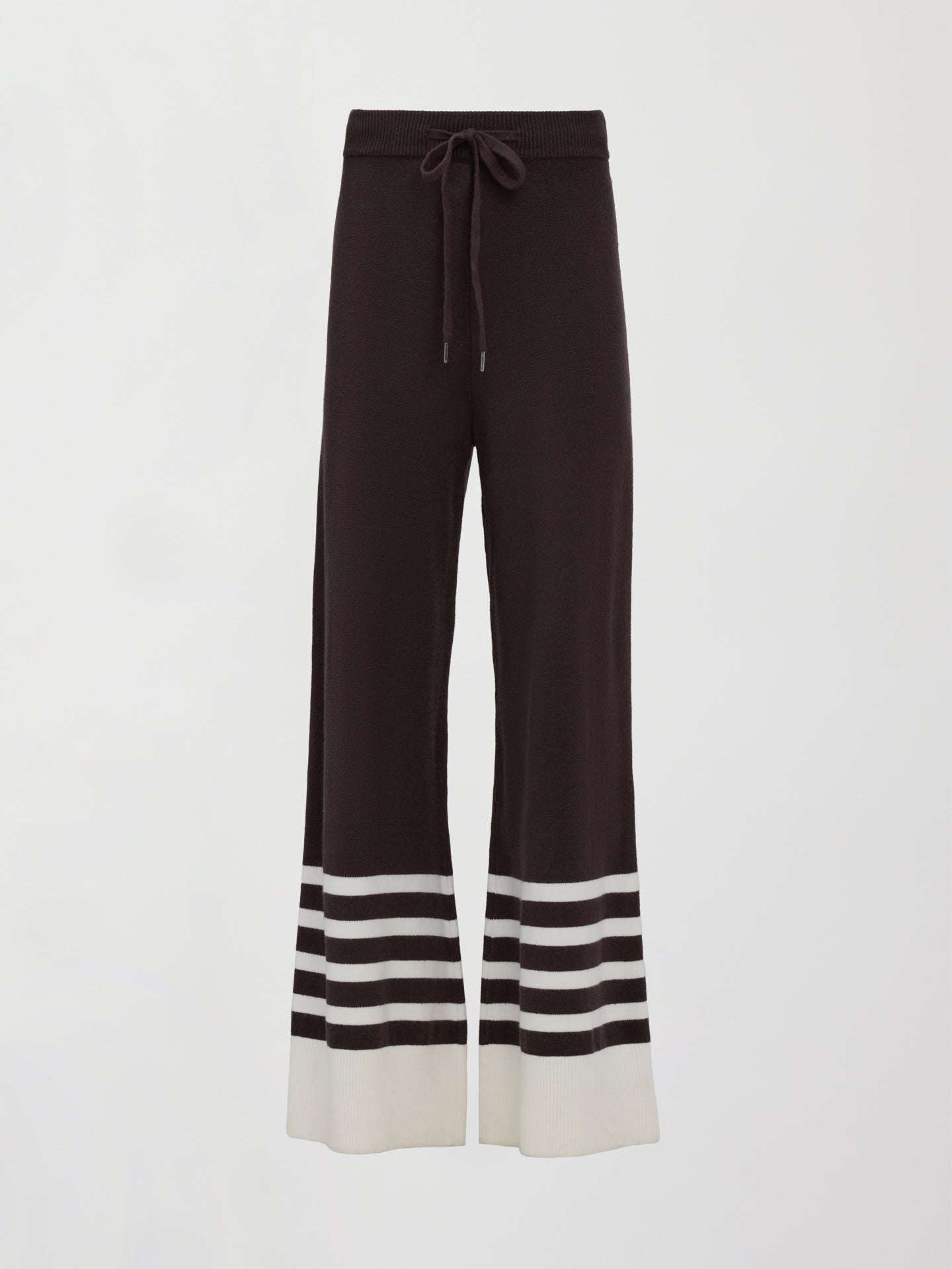 Carbon38 | Striped Sweater Pant - Chocolate Torte / Off White