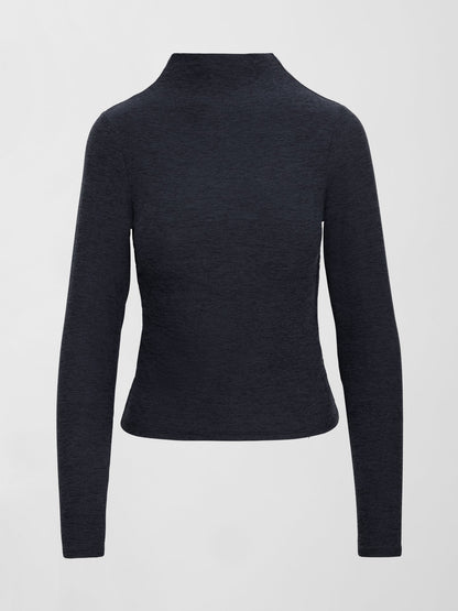 Carbon38 | Mock Neck Long Sleeve in Soft Luxe - Heather Black