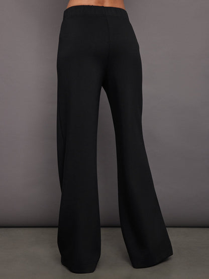 Carbon38 | Pintuck Knit Pant in Interlock - Black