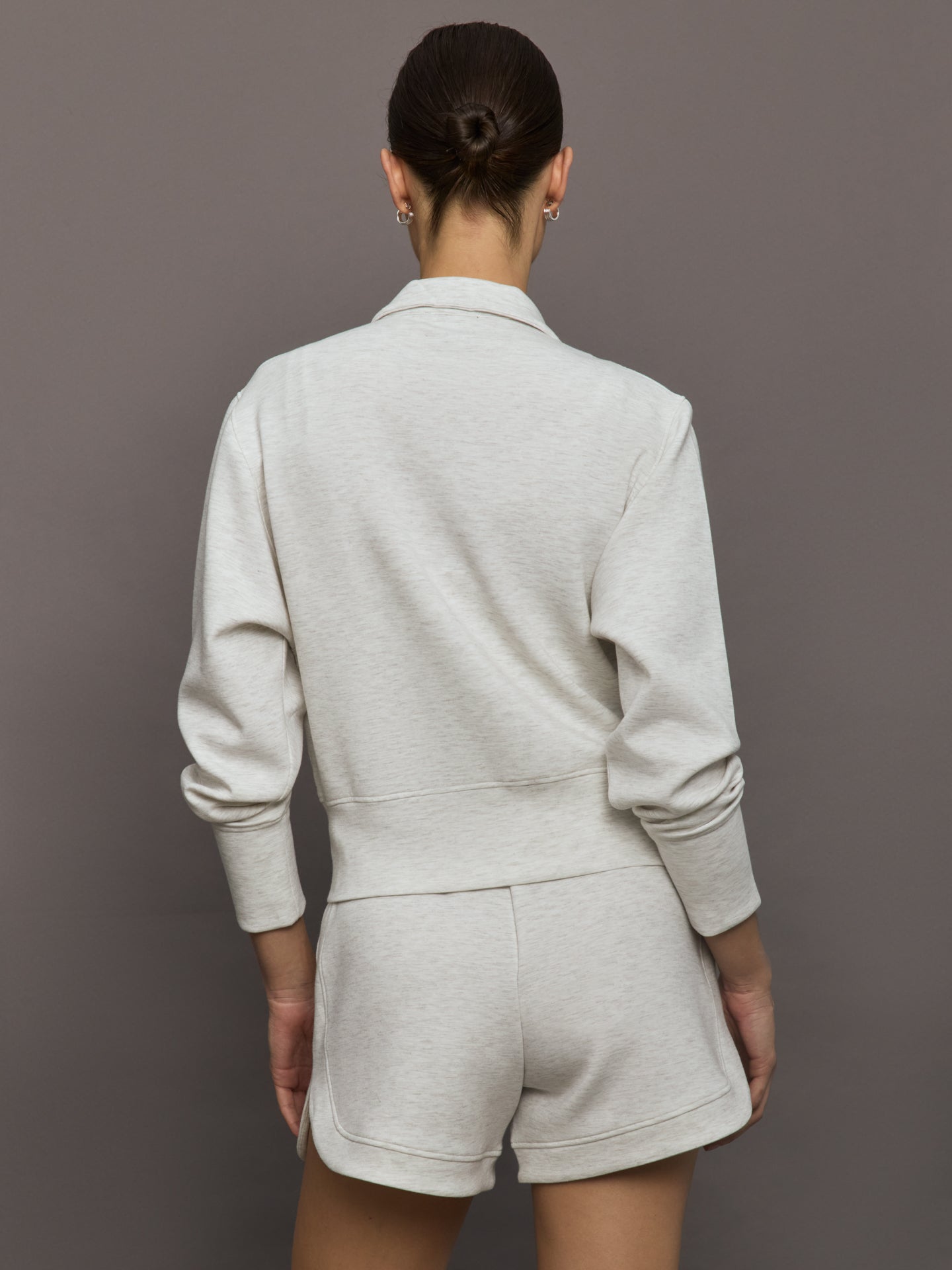 Carbon38 | Full Zip Jacket in Interlock - Moonbeam Heather