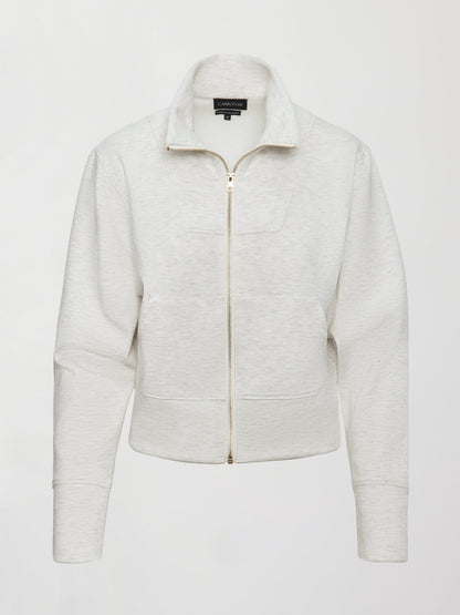 Carbon38 | Full Zip Jacket in Interlock - Moonbeam Heather