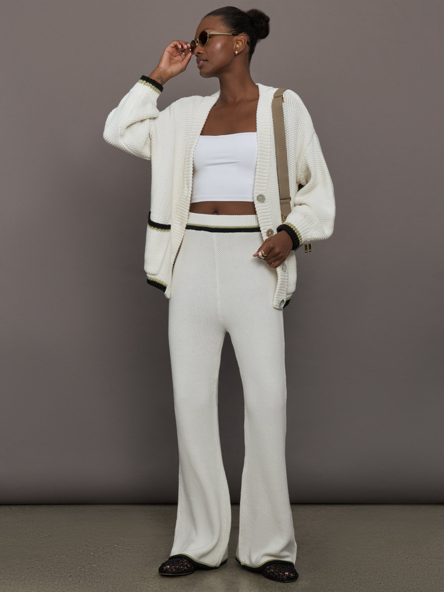 Carbon38 | The Soraya Knit Pants - Sea Salt