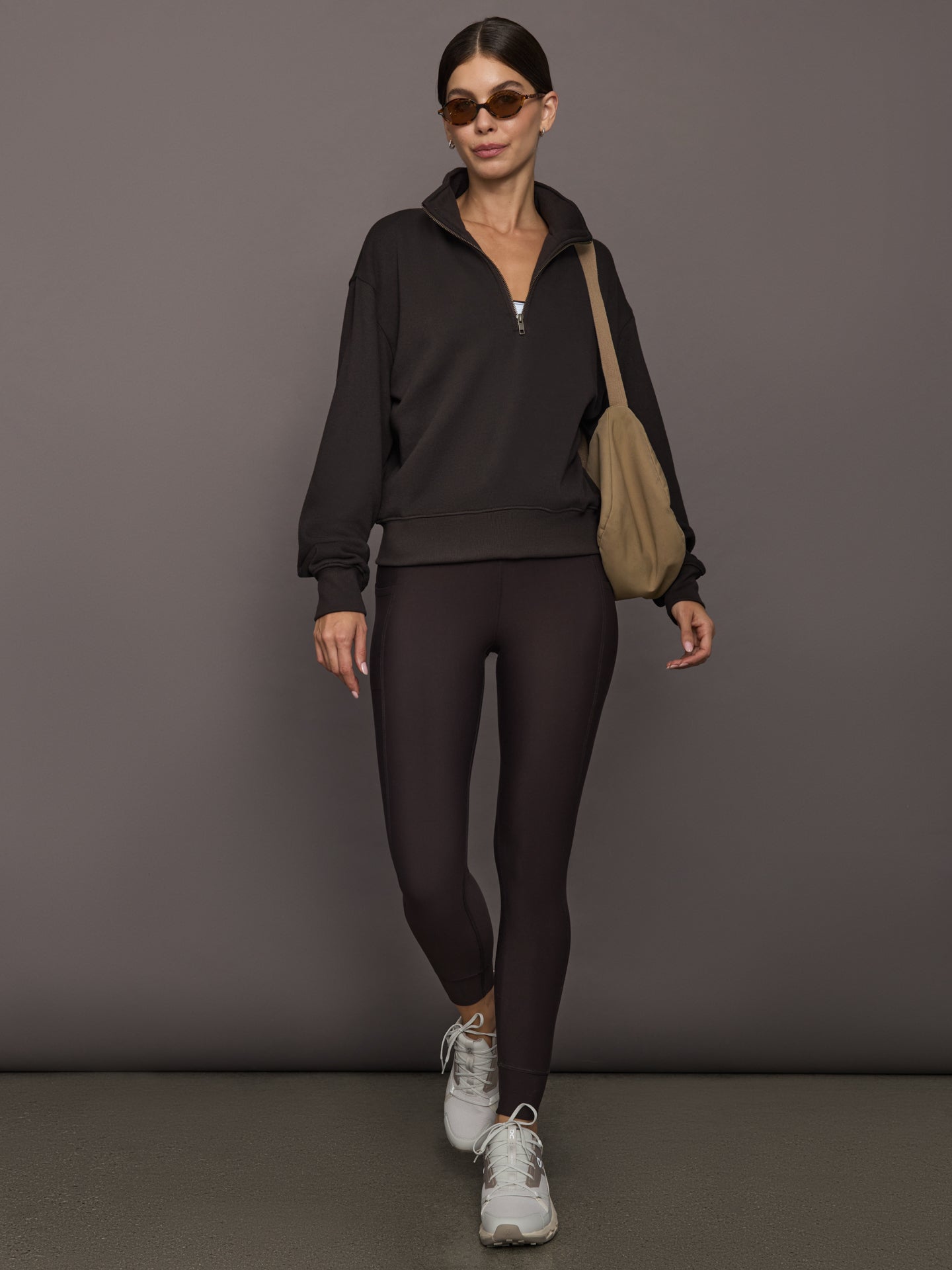 Carbon38 | Half Zip Sweatshirt in French Terry - Chocolate Torte