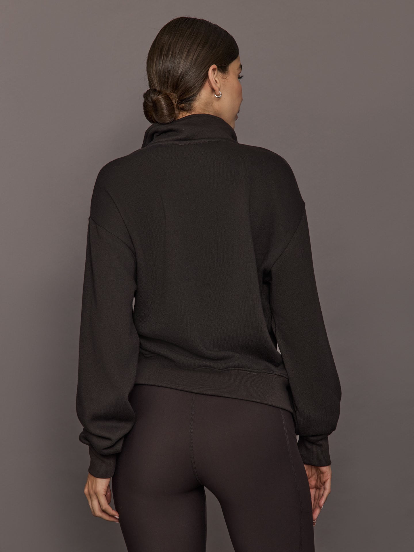 Carbon38 | Half Zip Sweatshirt in French Terry - Chocolate Torte