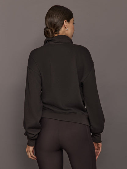 Carbon38 | Half Zip Sweatshirt in French Terry - Chocolate Torte