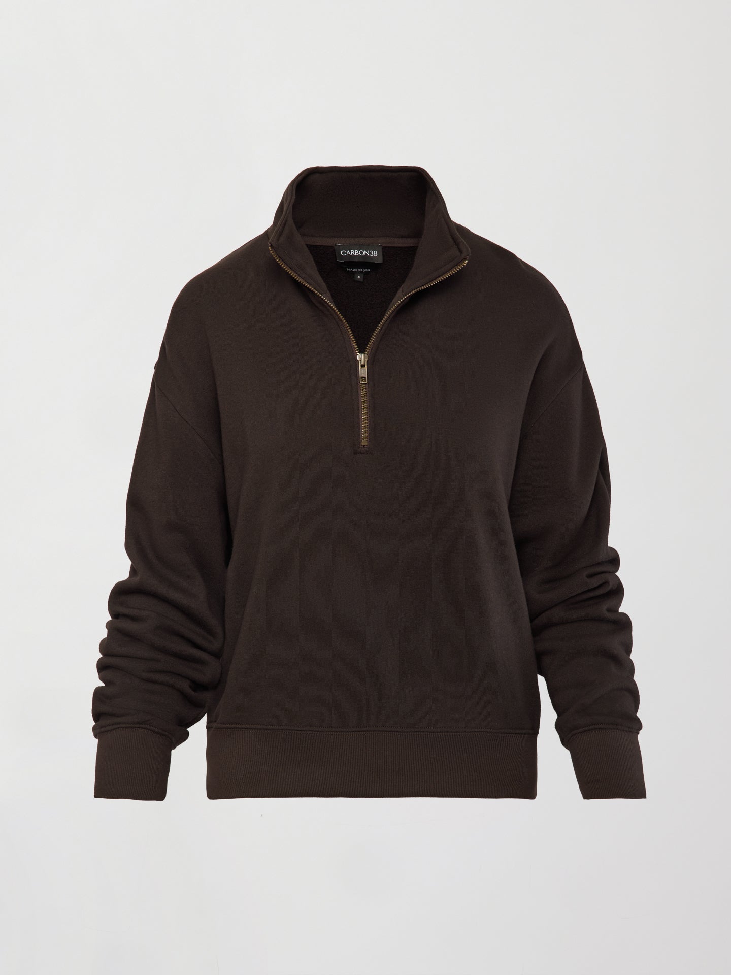 Carbon38 | Half Zip Sweatshirt in French Terry - Chocolate Torte