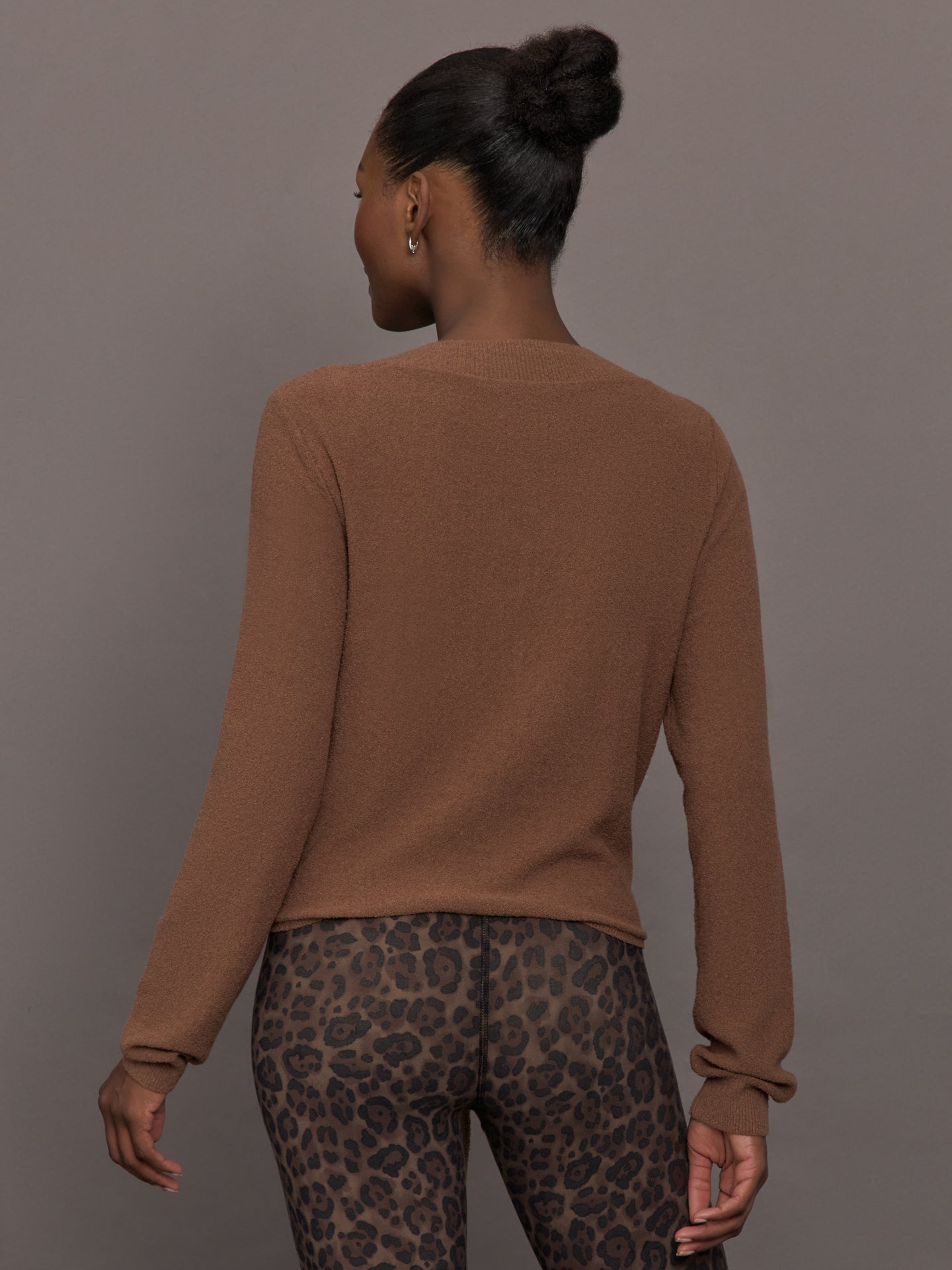 Carbon38 | Knot Front Sweater - Cocoa