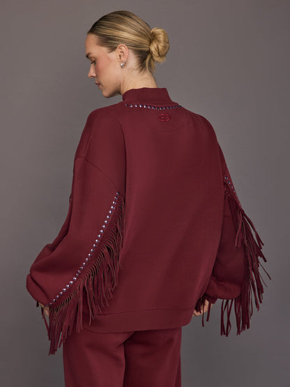 Carbon38 | Fenzy Crew Neck Sweater - Vino Rosso
