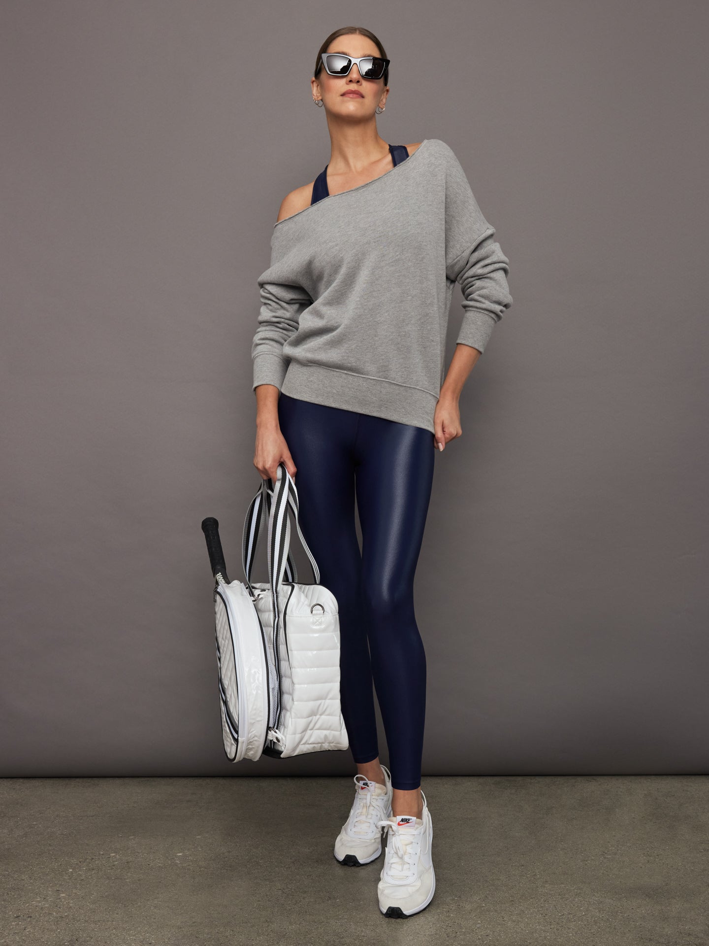 Carbon38 | Off Shoulder Sweatshirt in French Terry - Heather Grey