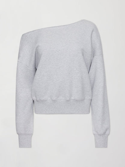 Carbon38 | Off Shoulder Sweatshirt in French Terry - Heather Grey
