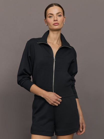 Carbon38 | Full Zip Jacket in Interlock - Black