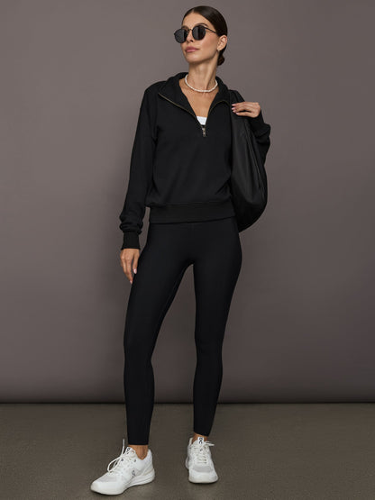 Carbon38 | Half Zip Sweatshirt in French Terry - Black