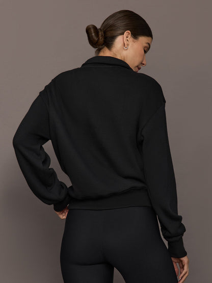Carbon38 | Half Zip Sweatshirt in French Terry - Black