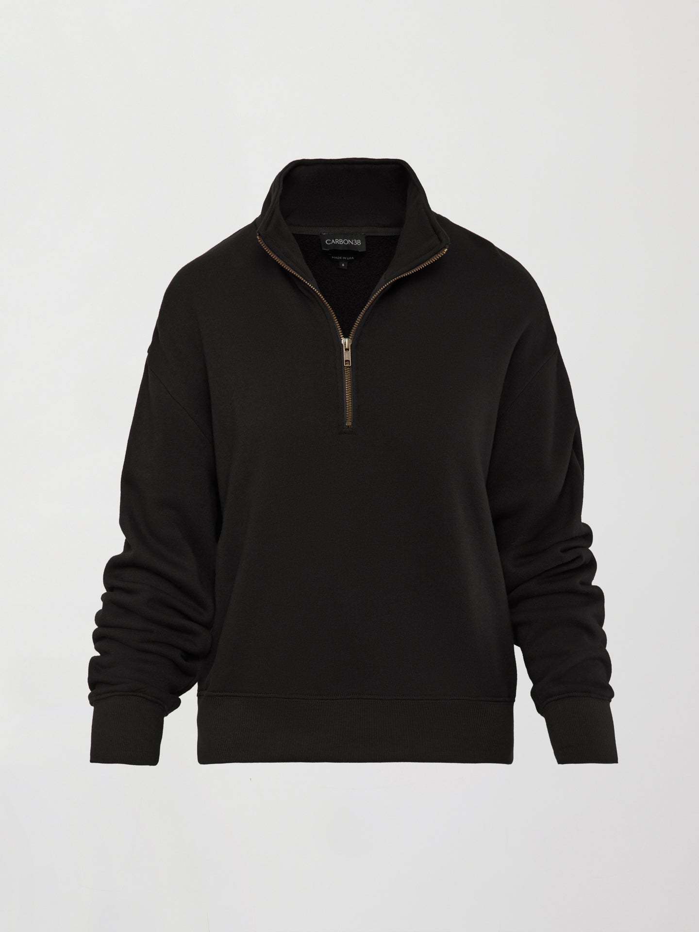 Carbon38 | Half Zip Sweatshirt in French Terry - Black