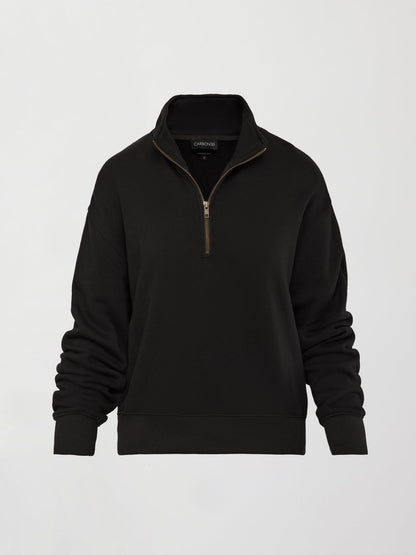 Carbon38 | Half Zip Sweatshirt in French Terry - Black