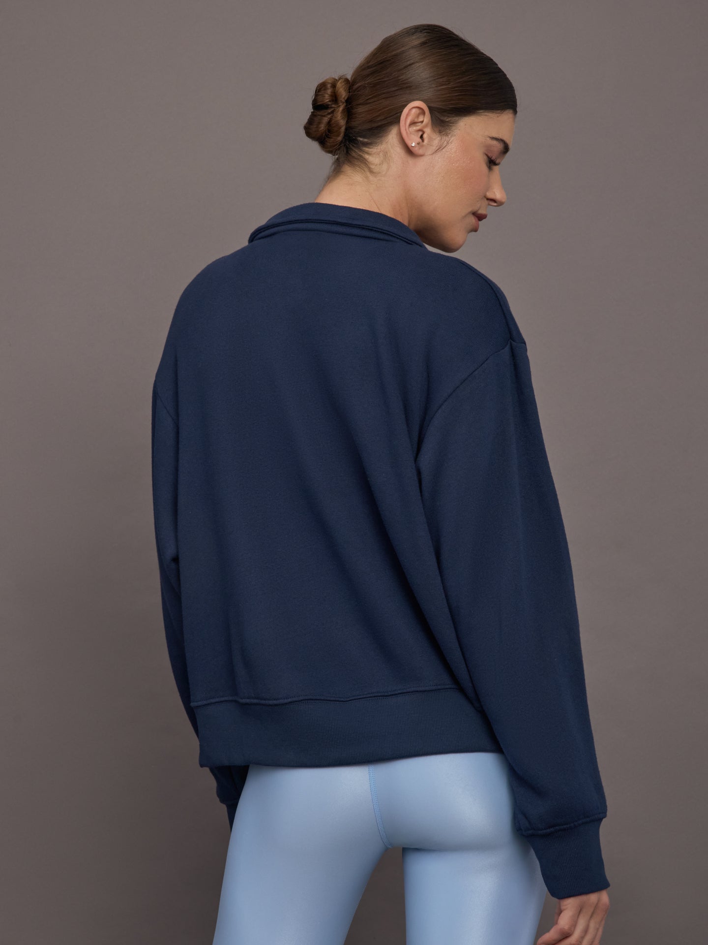 Carbon38 | Johnny Collar Sweatshirt in French Terry - Navy Blazer